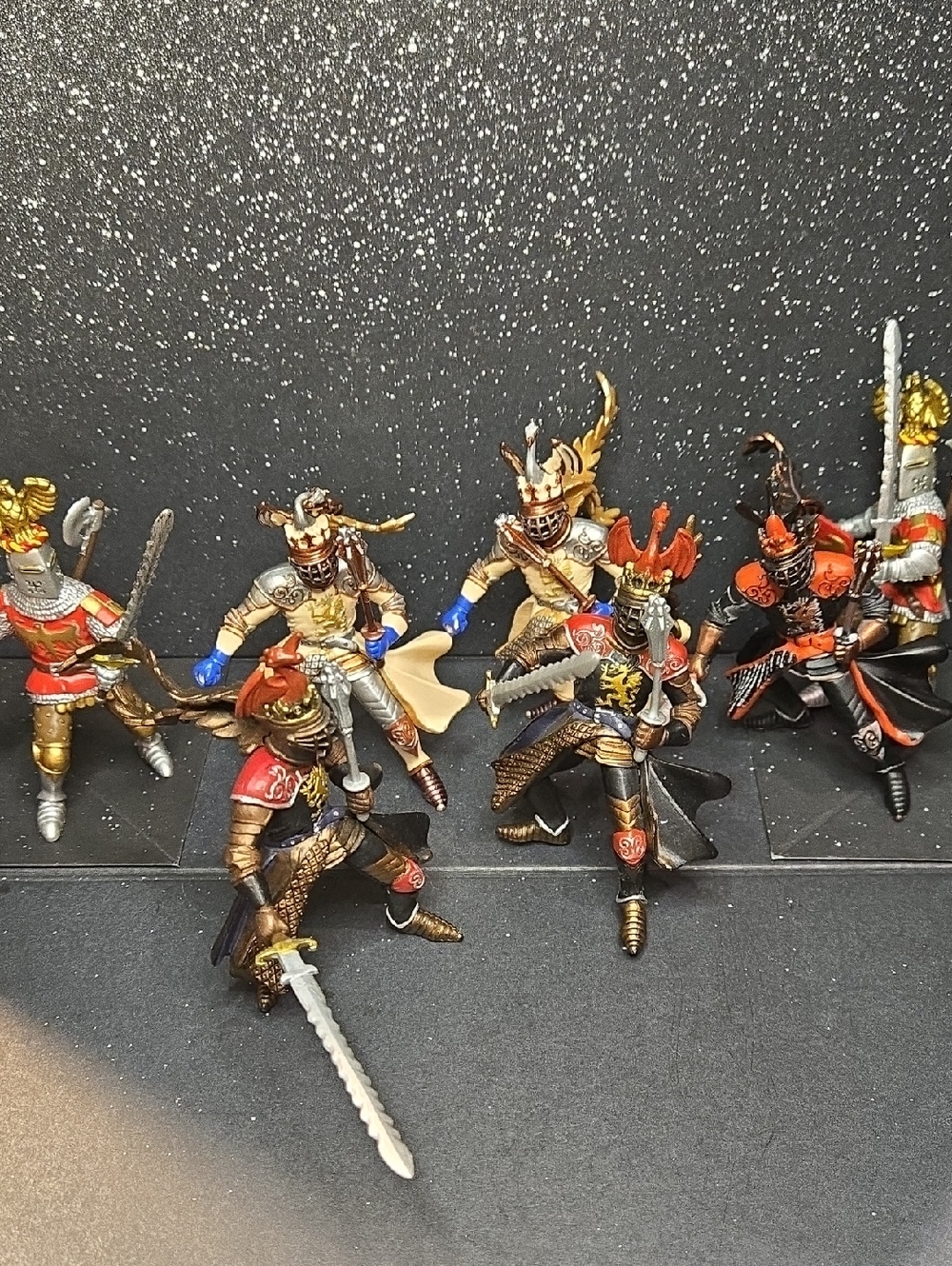 Lot Of 7 Papo Knight Warrior Action Figures